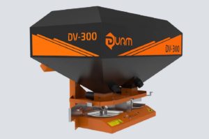 Sembradora/fertilizadora Duam DV-300, con tolva de 300 litros y sistema de distribución doble disco (hasta 20 metros).