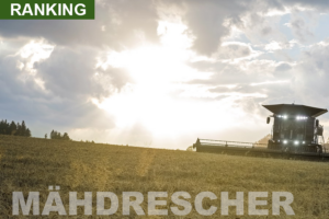 Ranking der weltweit produzierten Mähdrescher mit mehr als 300 PS.