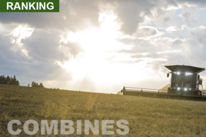 Ranking of combine harvesters above 300 HP currently in production worldwide.